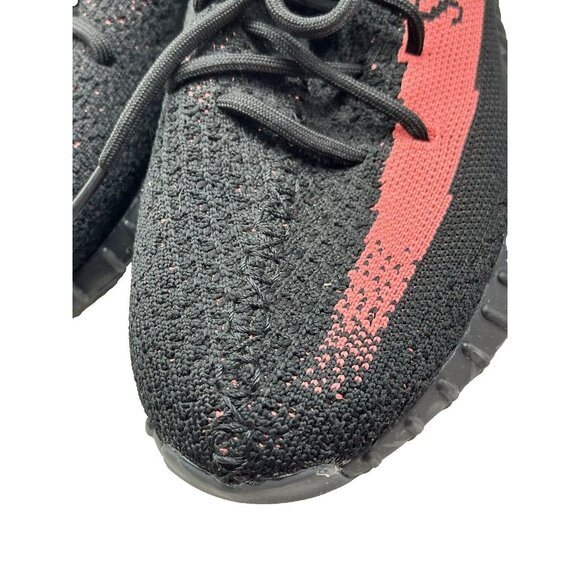 Adidas Yeezy Boost 350 V2 Black/Red Sneakers Size 8.5 Mens Lace-Up Knit Athletic - Picture 7 of 10